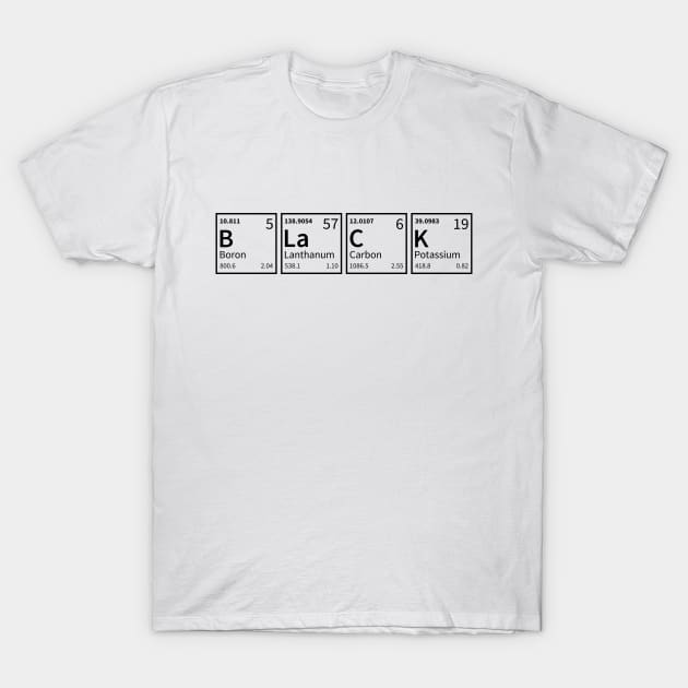 Black periodic table T-Shirt by LeonAd